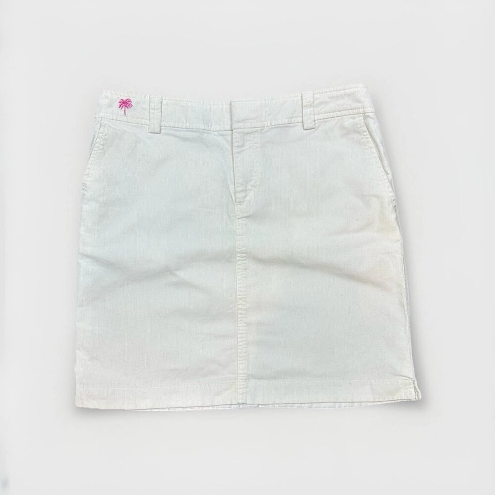 🤍 Lilly Pulitzer White Mini Corduroy Skirt | Resort Style | Size 6 | EXCELLENT